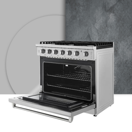 Empava Stainless Steel 36 Inches Pro-Style Slide-In Single Oven Gas Range